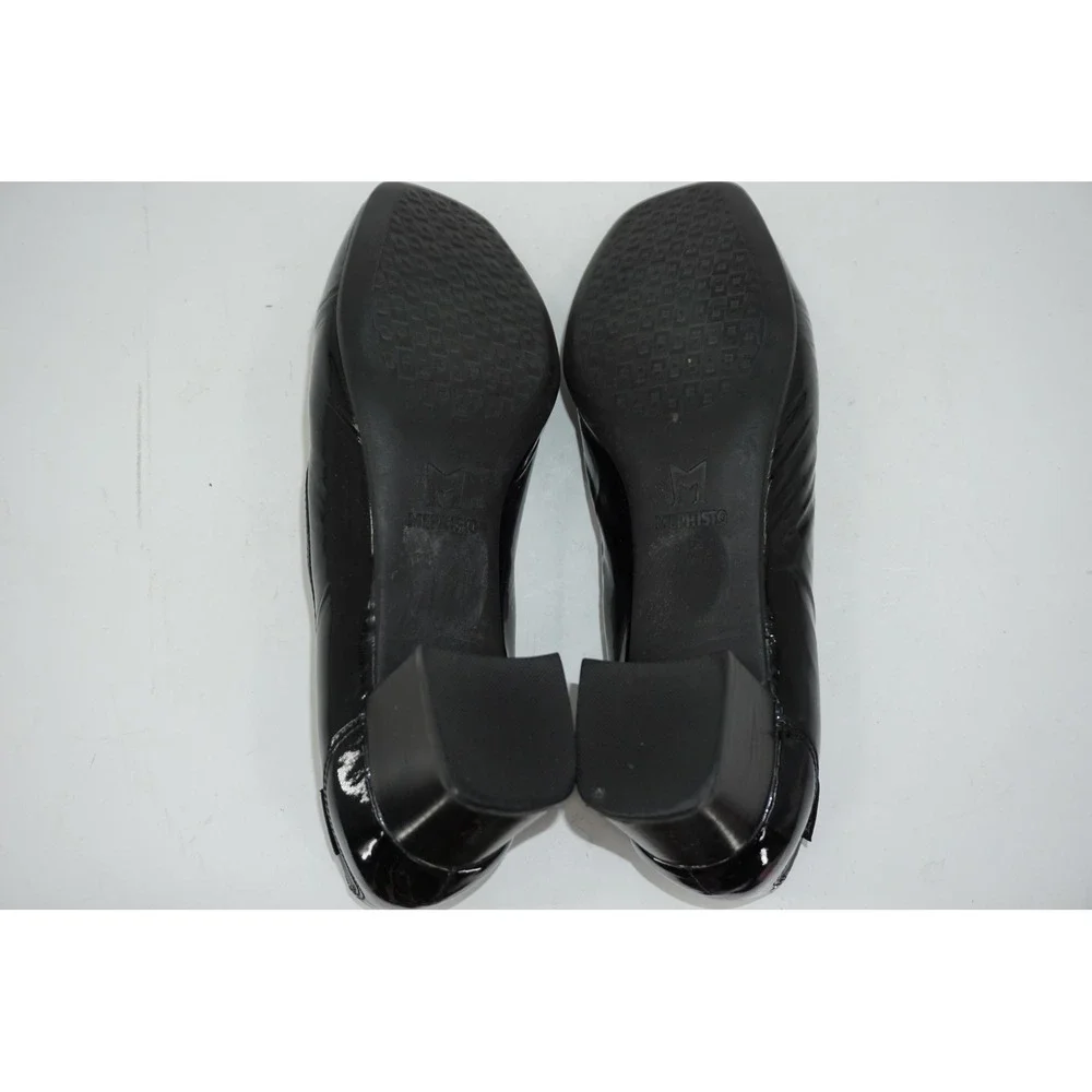 Mephisto Shoes Black‎ Patent Leather Pump Block Heel Studded Women's Size 11